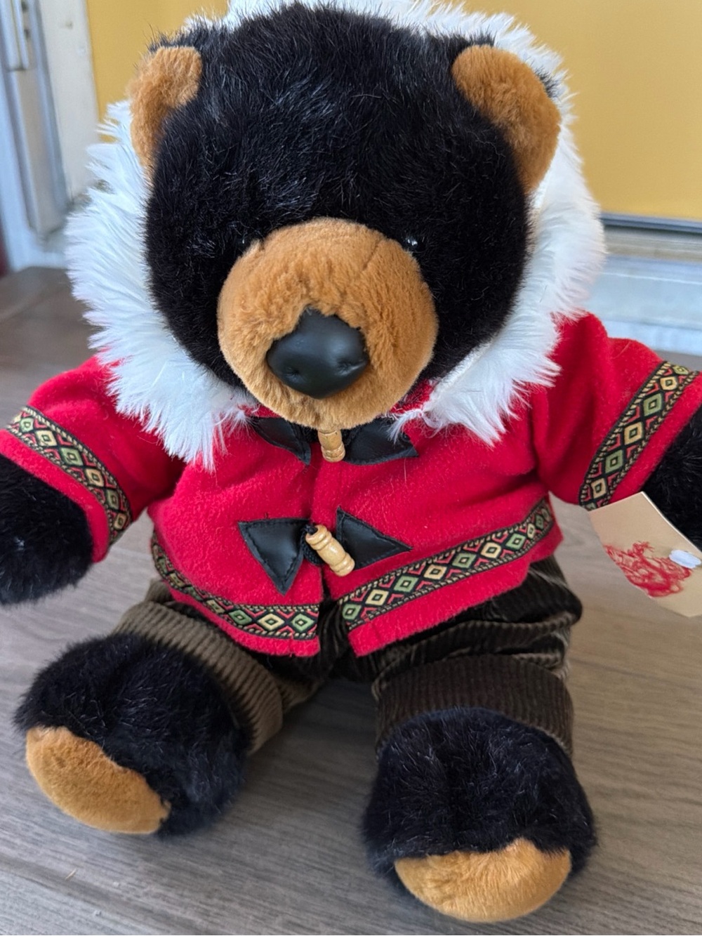 Dan-Dee Christmas Eskimo Plush Bear in Red Parka with Fur Trim - Kids ToyNWT 16”